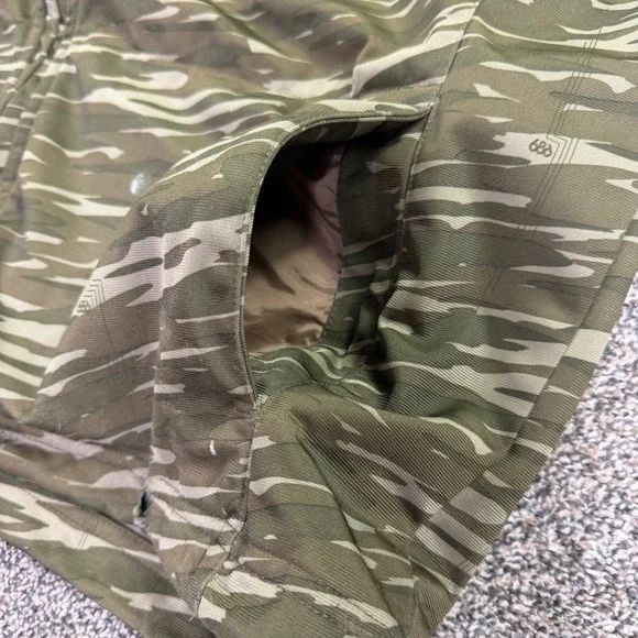 686 Tiger Stripe Camo Full Zip Fleece Jacket Mens XL Green Utility Techwear - Picture 8 of 16